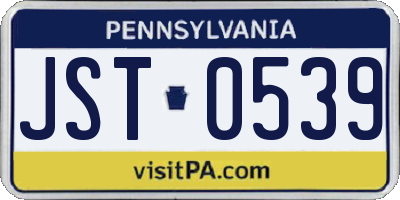 PA license plate JST0539