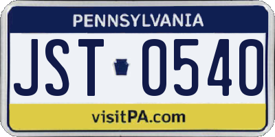 PA license plate JST0540
