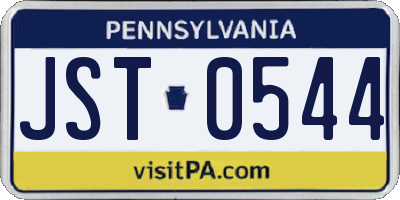 PA license plate JST0544