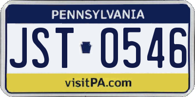 PA license plate JST0546