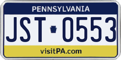 PA license plate JST0553