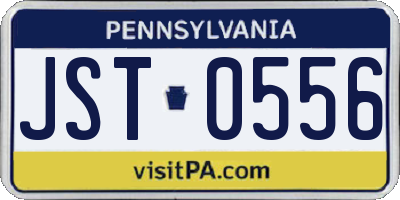 PA license plate JST0556