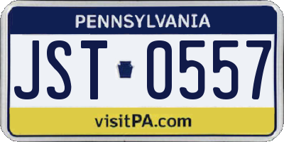 PA license plate JST0557