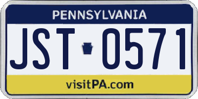 PA license plate JST0571