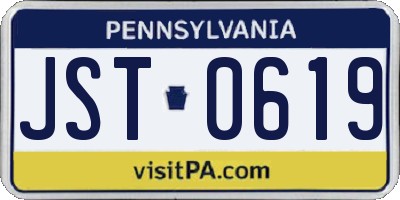 PA license plate JST0619