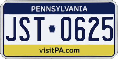 PA license plate JST0625