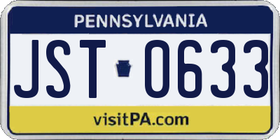 PA license plate JST0633