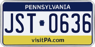 PA license plate JST0636
