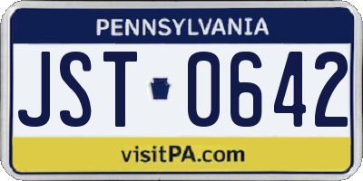 PA license plate JST0642