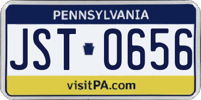 PA license plate JST0656
