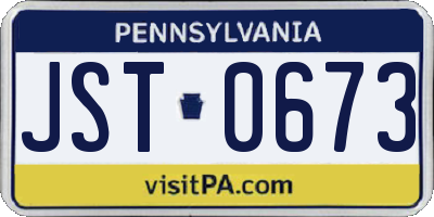 PA license plate JST0673