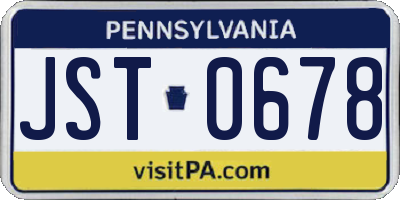PA license plate JST0678