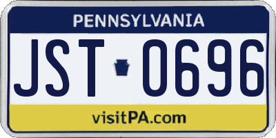 PA license plate JST0696