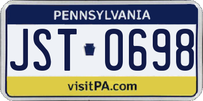 PA license plate JST0698