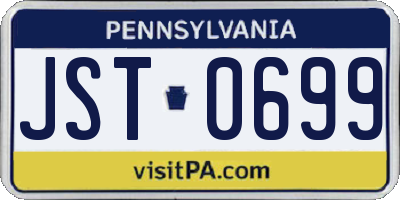 PA license plate JST0699
