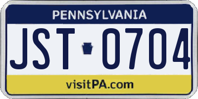 PA license plate JST0704