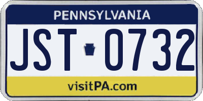PA license plate JST0732
