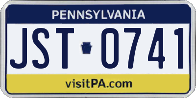 PA license plate JST0741