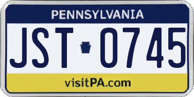 PA license plate JST0745