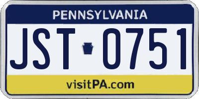 PA license plate JST0751