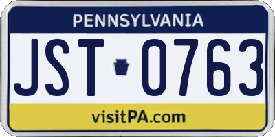 PA license plate JST0763