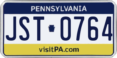 PA license plate JST0764