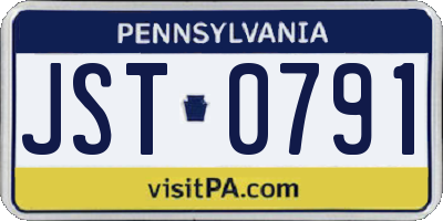 PA license plate JST0791