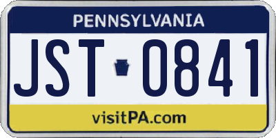 PA license plate JST0841