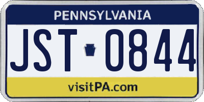 PA license plate JST0844
