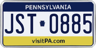 PA license plate JST0885
