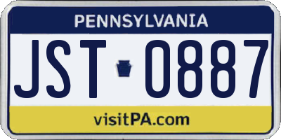 PA license plate JST0887