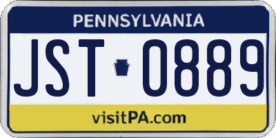 PA license plate JST0889
