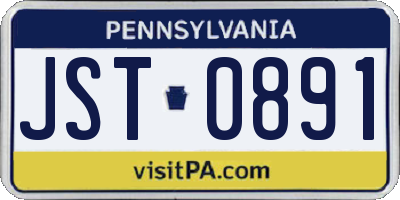 PA license plate JST0891