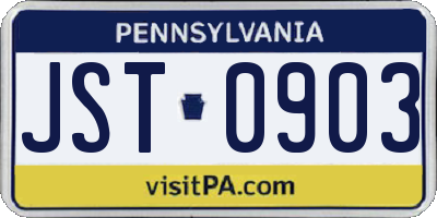PA license plate JST0903