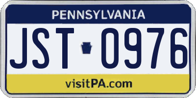 PA license plate JST0976