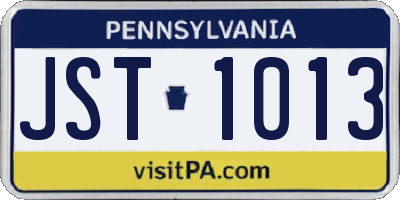 PA license plate JST1013