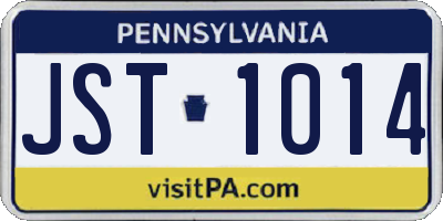 PA license plate JST1014