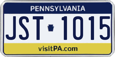 PA license plate JST1015