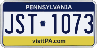 PA license plate JST1073