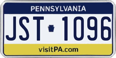PA license plate JST1096