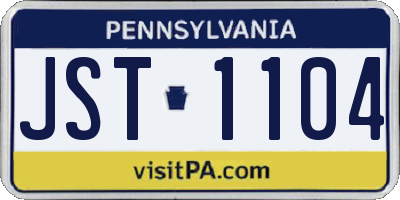 PA license plate JST1104
