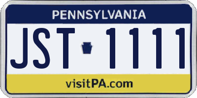PA license plate JST1111