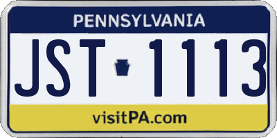 PA license plate JST1113