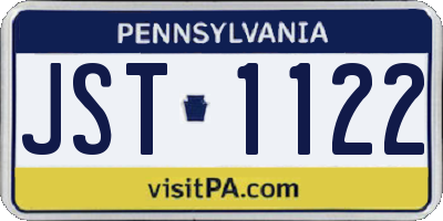 PA license plate JST1122