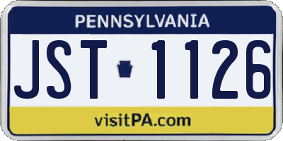 PA license plate JST1126