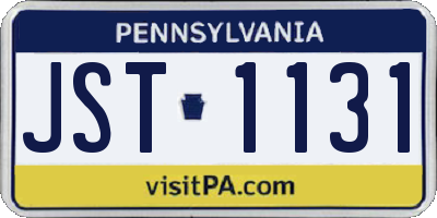 PA license plate JST1131