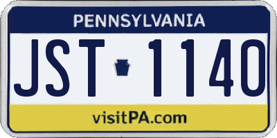 PA license plate JST1140