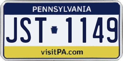 PA license plate JST1149
