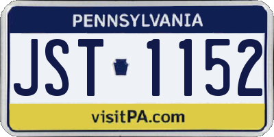 PA license plate JST1152