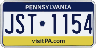 PA license plate JST1154